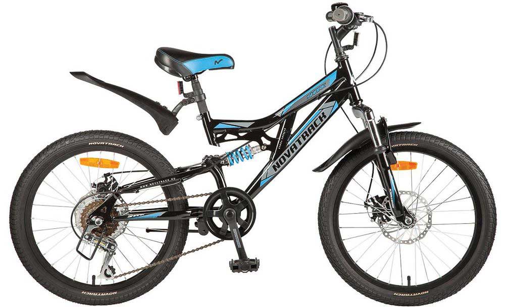 Купить детский двухподвесный велосипед 20 дюймов Novatrack Shark disc скоростей