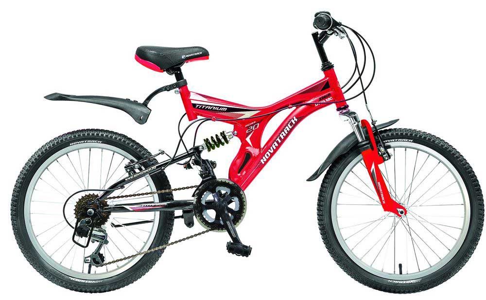 Купить детский двухподвесный велосипед 20 дюймов Novatrack TitanIUM, 12 скоростей
