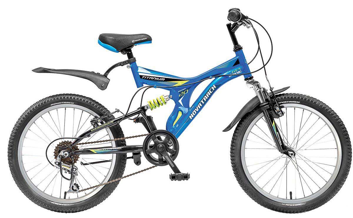Купить детский двухподвесный велосипед 20 дюймов Novatrack TitanIUM, 6 скоростей