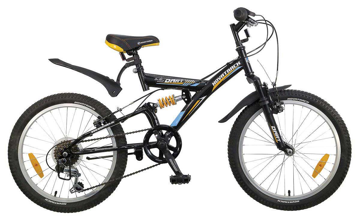 Купить детский двухподвесный велосипед 20 дюймов Novatrack Dart, 6 скоростей
